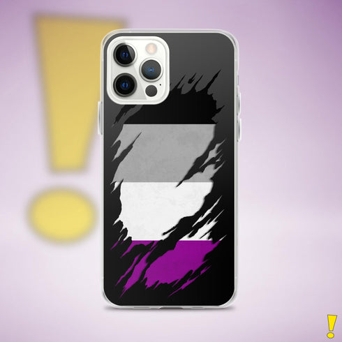 Asexual Pride Flag Ripped Reveal Clear Case for iPhone®